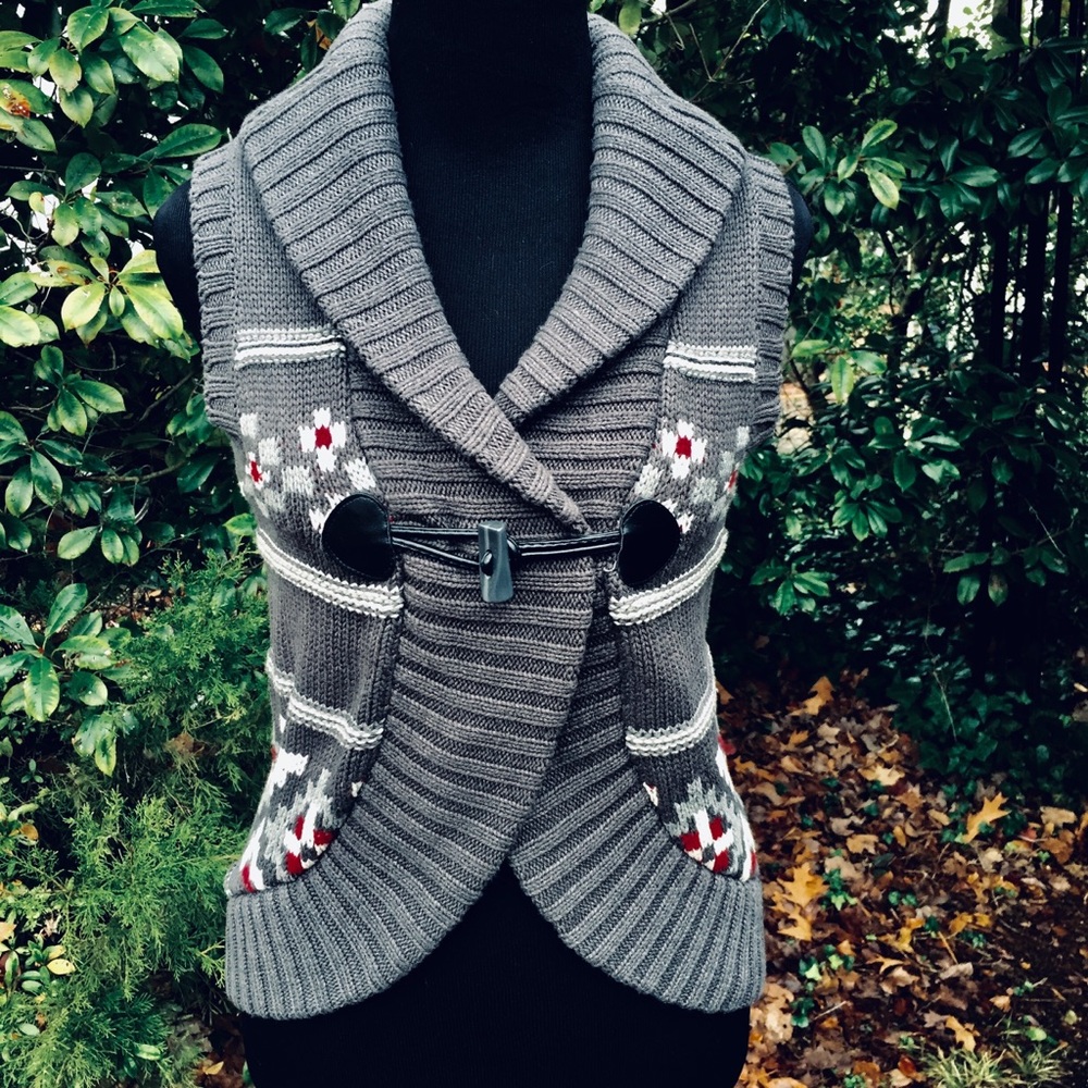 The eagles Eye grey fair isle vintage vest